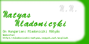 matyas mladoniczki business card