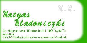 matyas mladoniczki business card